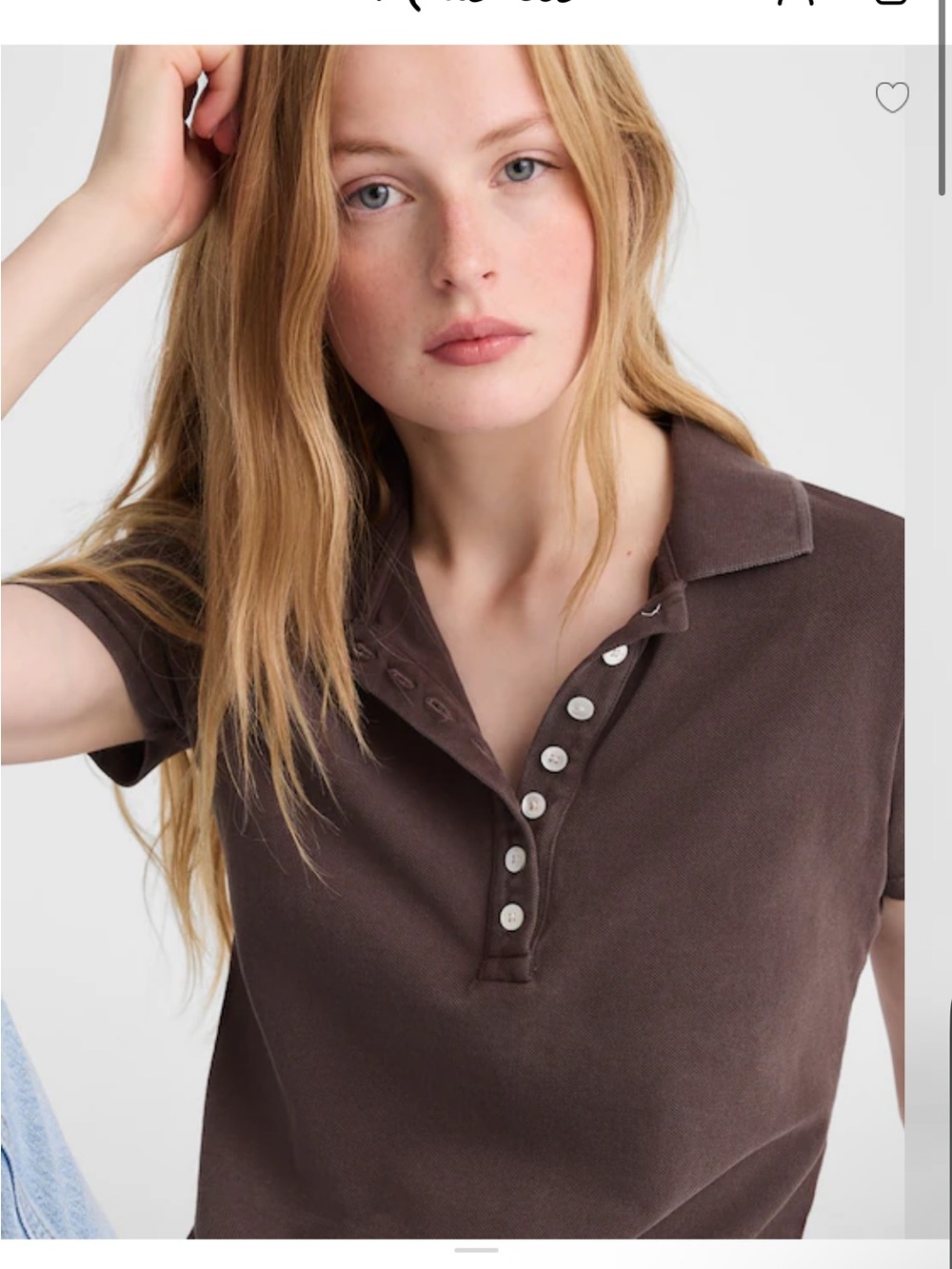 Madewell Shrunken Polo in Cotton Pique - Dark Brown
